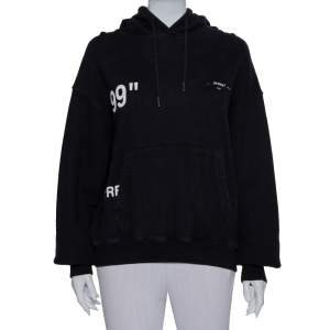 Off-White Black Ice Man Printed Cotton Hoodie S