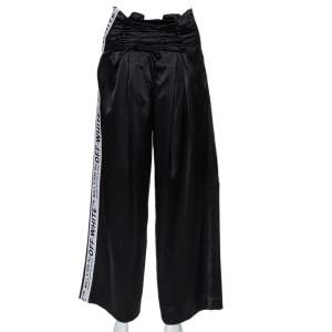Off-White Black Satin Corsetry Striped Track Pants S