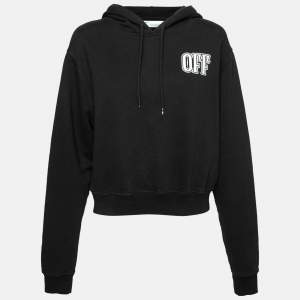 Off-White Black Will You Marry Me Print Cotton Hoodie S
