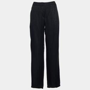 Off-White Black Logo Detail Satin Pallazo Pants M