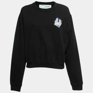 Off-White Black Printed Cotton Sweatshirt M
