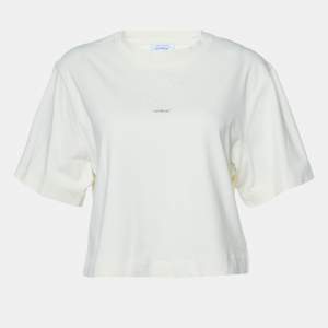 Off-White Cream Cotton Bead Arrow Detail Crop Top S