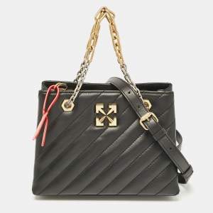 Off-White Black Quilted Leather Jackhammer 25 Tote