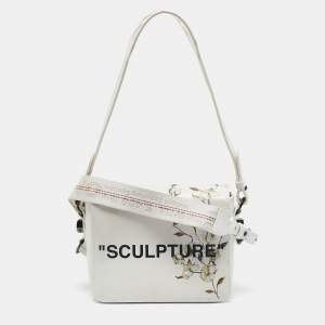 Off-White White Leather Sculpture Binder Clip Crossbody Bag