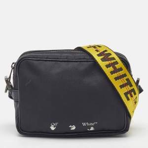 Off-White Black Nylon Logo Webbing Industrial Shoulder Bag