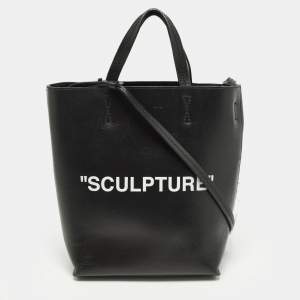 مملوكة مسبقًا Off-White "Sculpture" Black Leather Vertical Tote