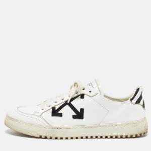 Off-White White/Black Leather and Suede 2.0 Sneakers Size 40