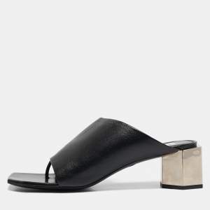 Off-White Black Leather Hexnut Mule Size 40