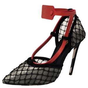Off-White Black Zip-tie Mesh And Suede D'orsay Pumps Size 39