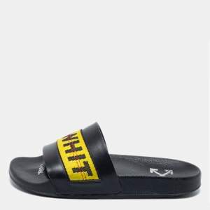 Off-White Black Rubber C/O VIRGIL Slide Sandals Size 38