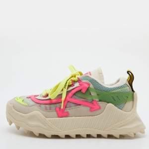 Pre Owned Off-White Multicolor Mesh and Leather Odsy 1000 Sneakers Size 39