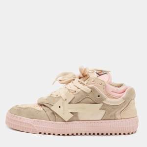 Pre Owned Off-White Tricolor Suede and Fabric Floating Arrow Sneakers Size 38