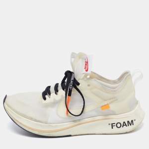 Off-White x Nike White/Transparent Nylon And Suede Zoom Fly Sneakers Size 41