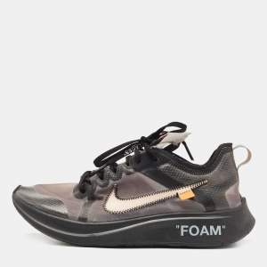 Pre Owned Off-White x Nike Grey/Black Nylon Lace Up Sneakers Size 41