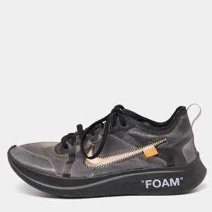 Off White x Nike Two Tone Mesh Zoom Fly SP Black Sneakers Size 40