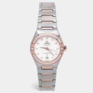 Omega Silver Dial Sedna™ Gold Diamond Stainless Steel Constellation Co-Axial 131.25.29.20.52.001 Women's Watch 29 mm