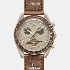 Omega Beige Velcro Omega Mission To Saturn  42 mm