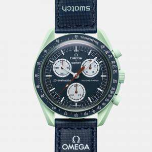 Omega Green and Blue Velcro Omega Mission On Earth So33G100 42 mm