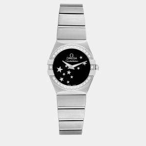 Omega Black Stainless Steel Constellation 123.15.24.60.01.001 Quartz Women's Wristwatch 24 mm