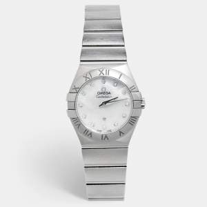 Omega Mother Of Pearl Diamond Stainless Steel Constellation 123.10.27.60.55.004 Women's Wristwatch 27 mm