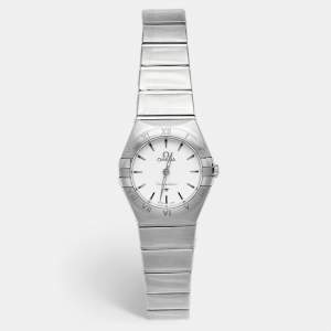 Omega Silver White Stainless Steel Constellation 131.10.25.60.02.001 Women's Wristwatch 25 mm