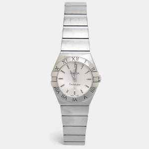 Omega Silver Stainless Steel Constellation 123.10.24.60.02.001 Women's Wristwatch 24 mm