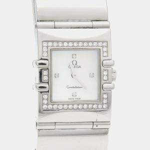 Pre Owned Omega Constellation Quartz MOP Stainless Steel Women's Wristwatch 19 mm