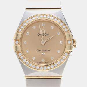Pre Owned Omega Constellation 131.25.25 Quartz Yellow Gold Stainless Steel Women's Wristwatch 25 mm