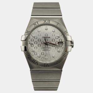 Pre Owned Omega Constellation 123.10.35.20.52.002 Automatic Silver Diamond Stainless Steel Women's Wristwatch 35 mm