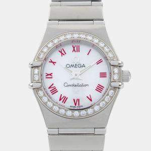 Pre Owned Omega Constellation 1466.63 Quartz White Stainless Steel Women's Wristwatch 23 mm