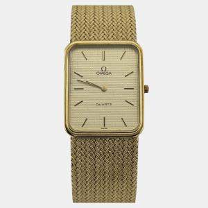 Pre Owned Omega De Ville Quartz 14K Yellow Gold Women's Wristwatch 23 mm