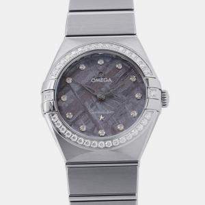 مملوكة مسبقًا Omega Constellation 131.15.28.60.99.001 Quartz Lavender Stainless Steel Women's Wristwatch 28 mm
