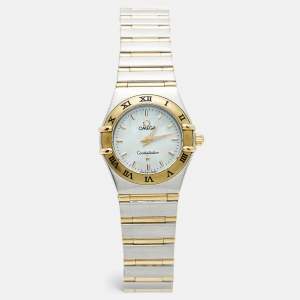 مملوكة مسبقًا Omega Constellation 795.1203 Quartz MOP 18K Yellow Gold Stainless Steel Women's Wristwatch 22 mm