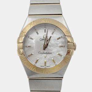 مملوكة مسبقًا Omega Constellation 123.20.24.60.05.002 White 18K Yellow Gold, Stainless Steel, Mother of Pearl Quartz Women's Wristwatch 24mm