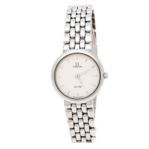 Omega Silver White Stainless Steel De Ville 795.1111 Women's Wristwatch 23 mm