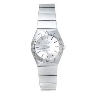 Omega Silver Stainless Steel Constellation 123.10.24.60.02.001 Women's Wristwatch 24 mm
