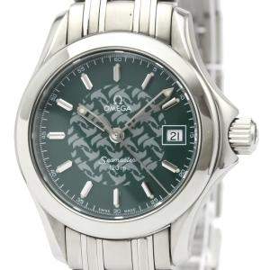 Pre Owned Omega Green Stainless Steel Seamaster 120M Jacques Mayol 2586.70 Women's Wristwatch 26 MM