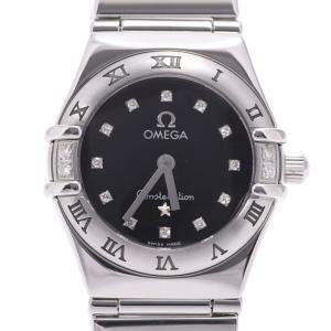 Omega Black Diamonds Stainless Steel Constellation Mini 1566.56 Women's Wristwatch 22.5 MM
