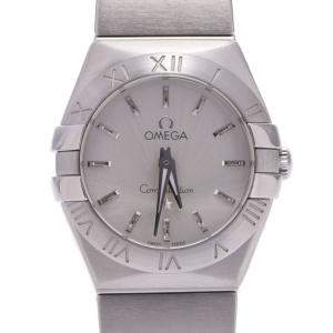 Omega Silver Stainless Steel Constellation 123.10.24.60.02.001 Women's Wristwatch 24 MM
