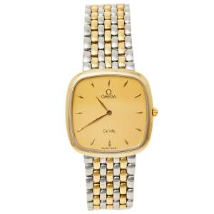 Omega Vintage 18K Yellow Gold & Stainless Steel De Ville 395.3378 Women's Wristwatch 30 mm