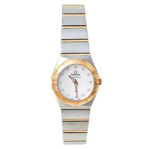 Omega Mother of Pearl 18K Yellow Gold and Stainless Steel Constellation 795.1001 Women's Wristwatch 27 mm