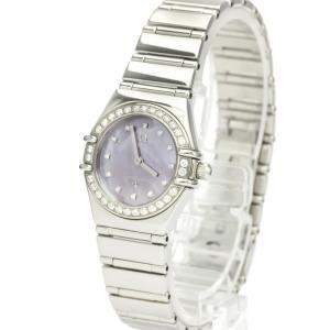 Omega Pink MOP Diamonds Stainless Steel Constellation 1457.78 Women's Wristwatch 22 MM