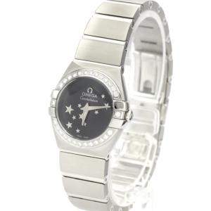 Omega Black Diamonds Stainless Steel Constellation 123.15.24.60.01.001 Women's Wristwatch 24 MM