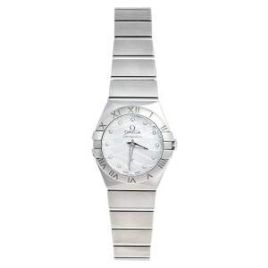 Omega Mother of Pearl Stainless Steel Diamond Constellation 123.10.24.60.55.003 Women's Wristwatch 24 mm
