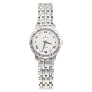 Omega Silver Stainless Steel Diamond Deville Prestige 424.10.27.60.52.002 Women's Wristwatch 27 mm