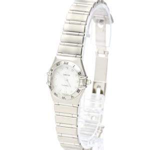 Omega MOP Diamonds Stainless Steel Constellation Quartz 1566.76 Women's Wristwatch 22 MM