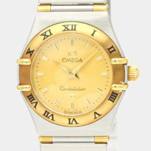 Omega 18K Yellow Gold And Stainless Steel Constellation 1362.10 Quartz Women's Wristwatch 22.5 mm
