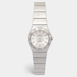 Omega Silver Stainless Steel Constellation 123.10.27.60.02.001 Women's Wristwatch 24 mm