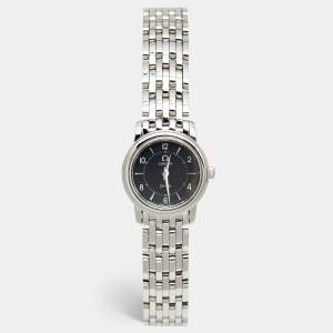Omega Black Stainless Steel De Ville 4570.50.00 Quartz Women's Wristwatch 22 mm
