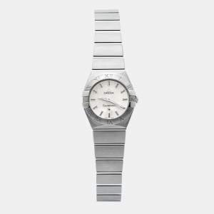Omega Silver Stainless Steel Constellation 123.10.24.60.02.001 Women's Wristwatch 24 mm